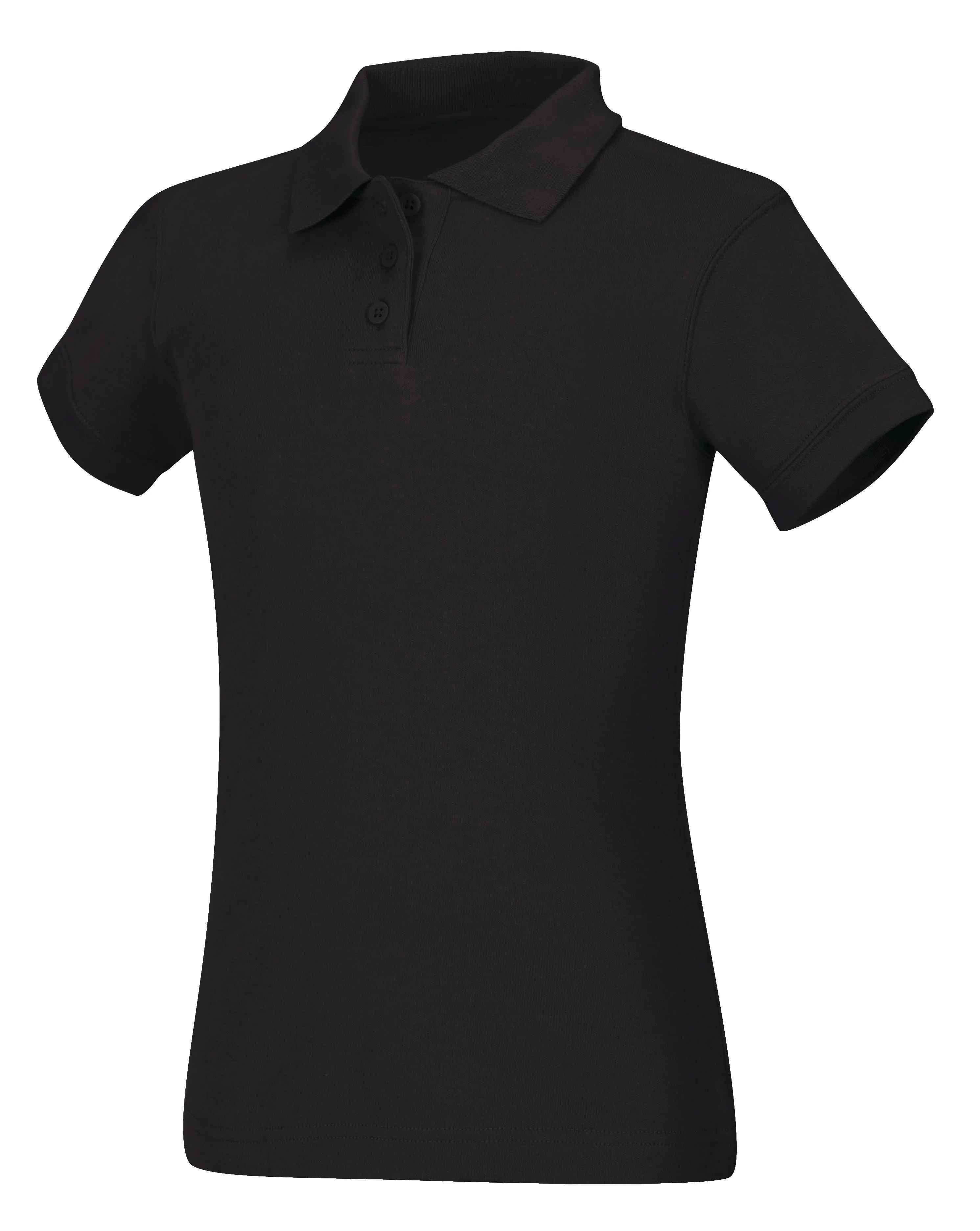 Girls Short Sleeve Fitted Interlock Polo