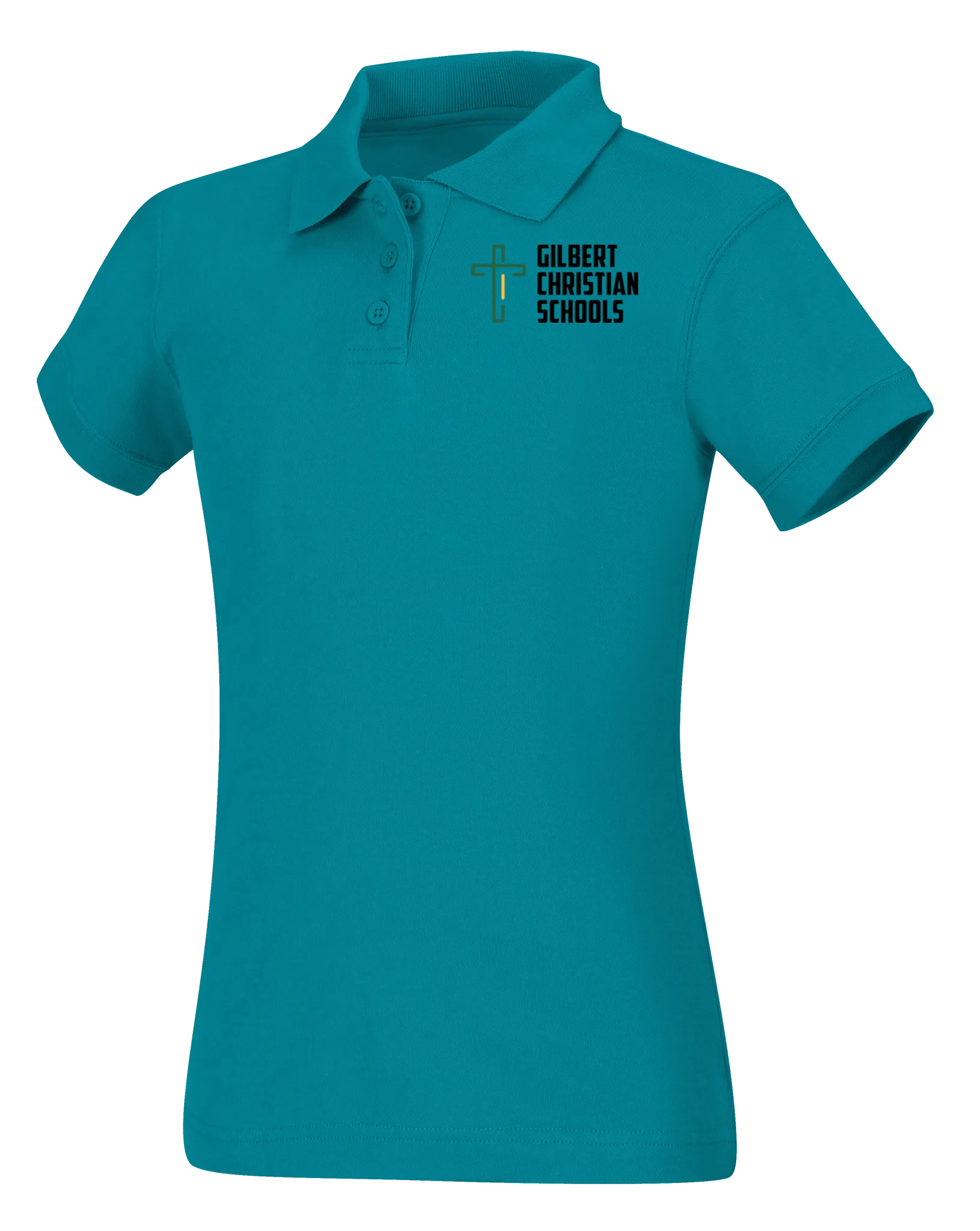 Girls Short Sleeve Fitted Interlock Polo