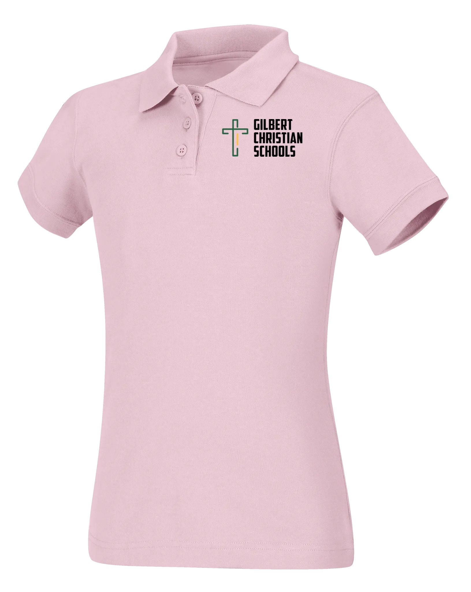 Girls Short Sleeve Fitted Interlock Polo