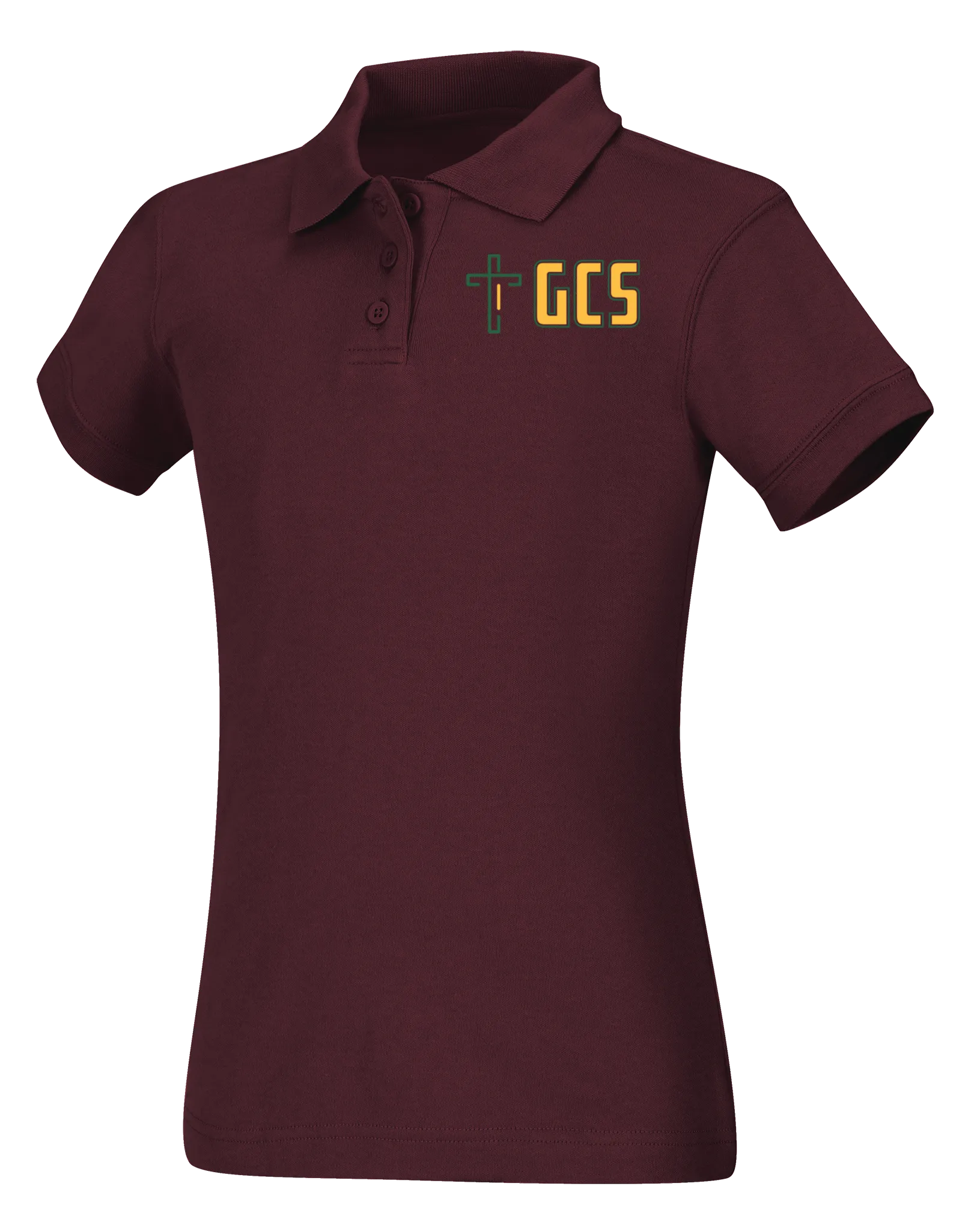 Girls Short Sleeve Fitted Interlock Polo