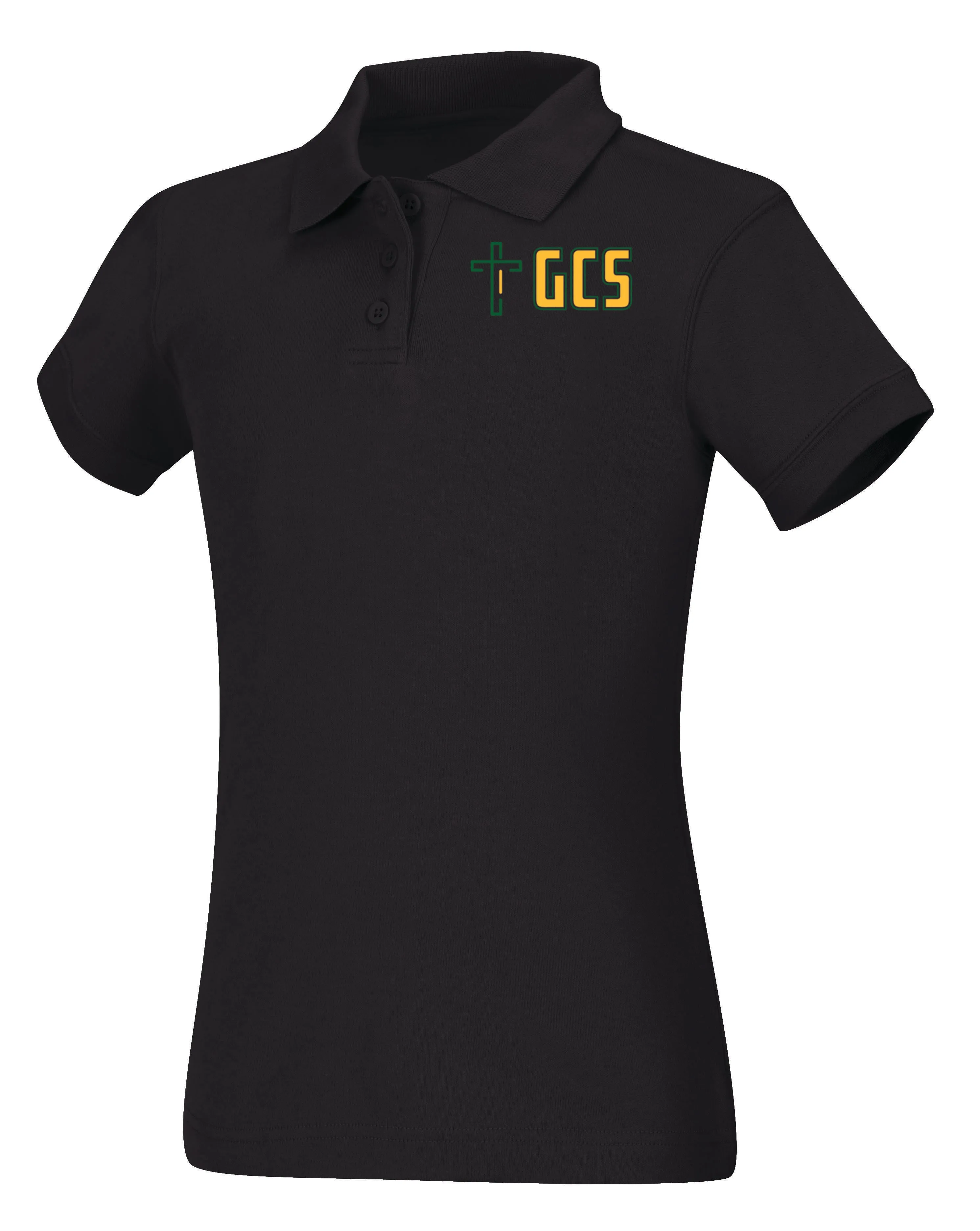 Girls Short Sleeve Fitted Interlock Polo