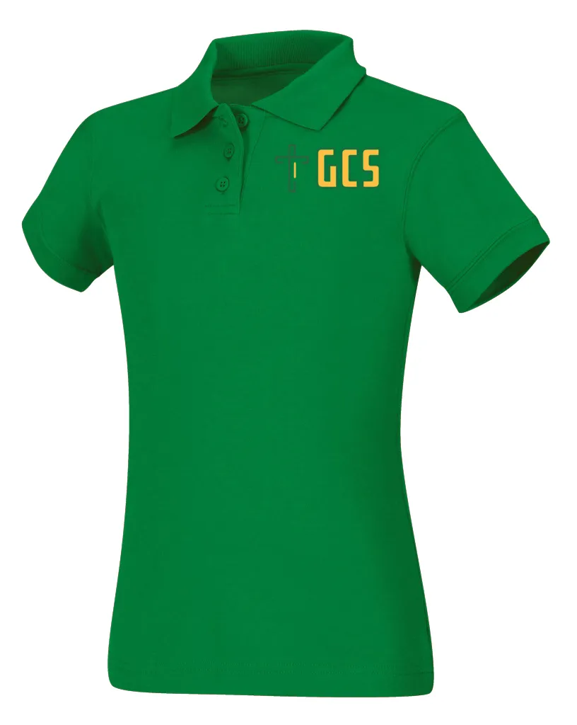 Girls Short Sleeve Fitted Interlock Polo