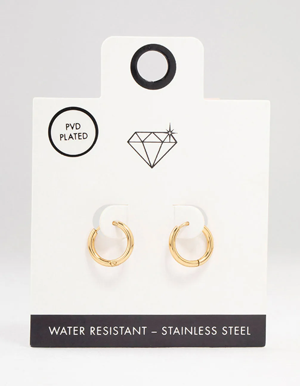 Gold Plated Stainless Steel Core Clicker Earrings 14 MM