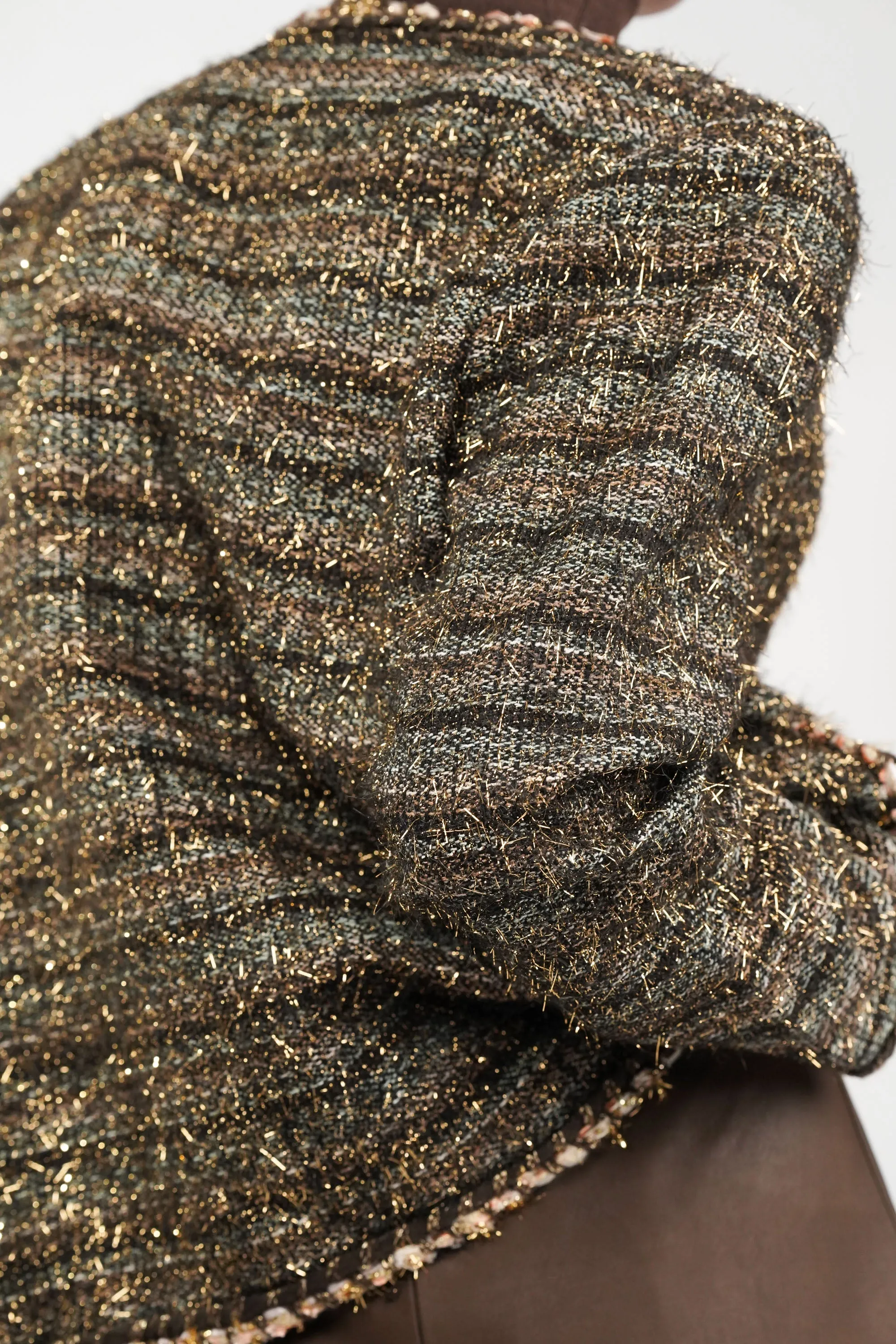 Golden Glimmer Tweed Blazer