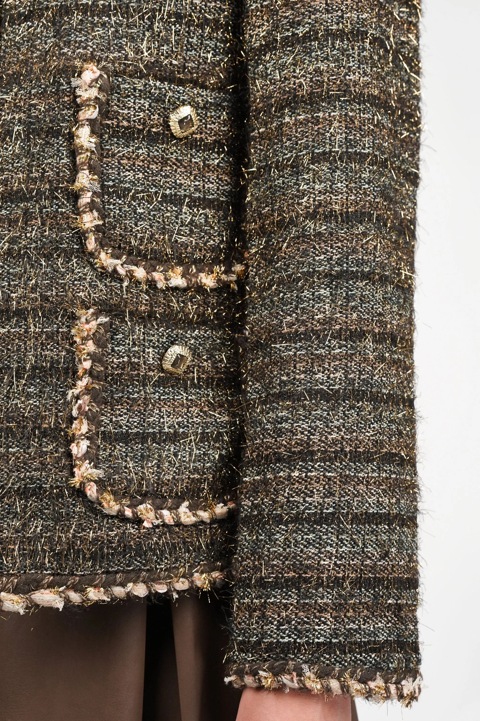 Golden Glimmer Tweed Blazer