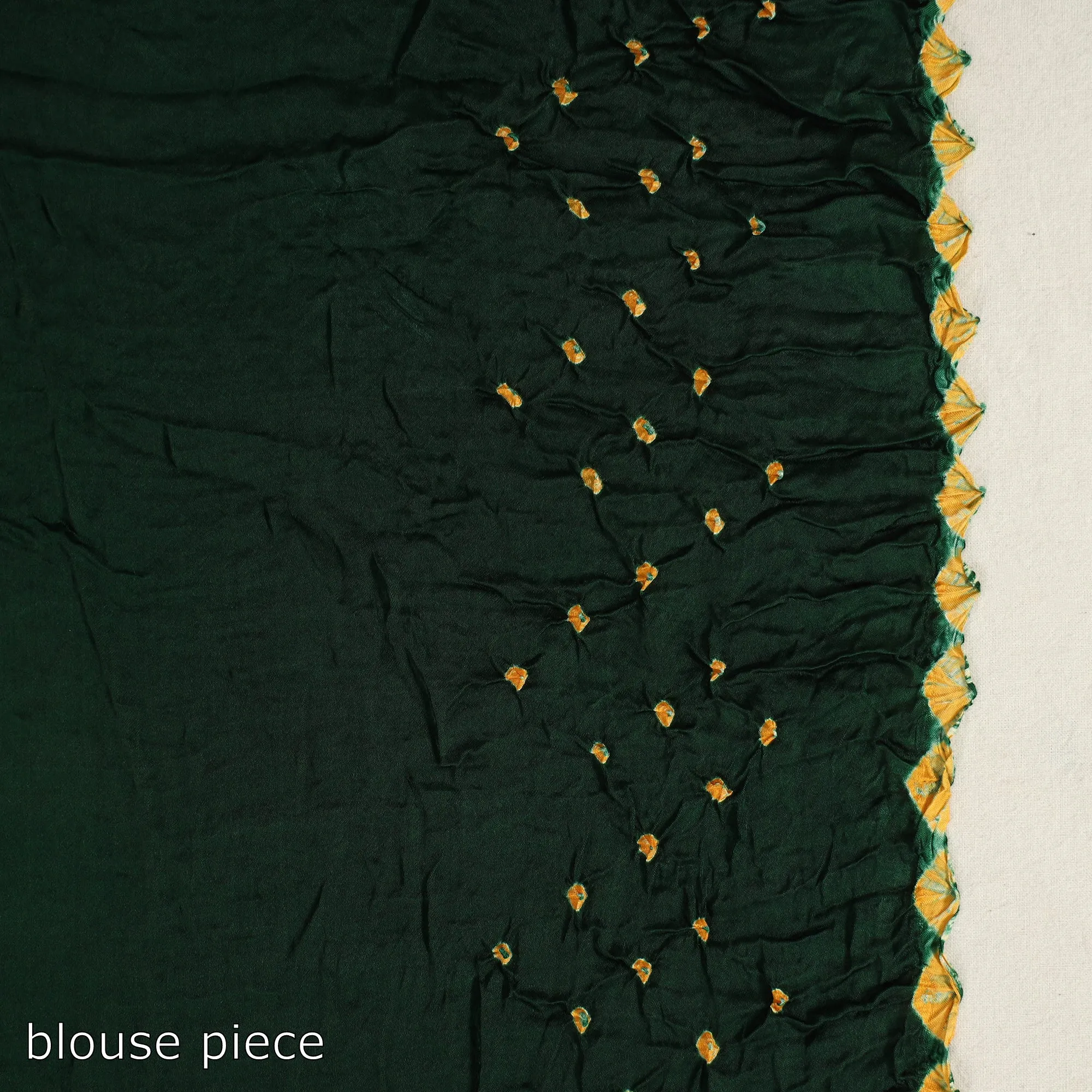 Green - Kutch Tie-Dye Modal Silk Bandhani Saree with Zari Border 59