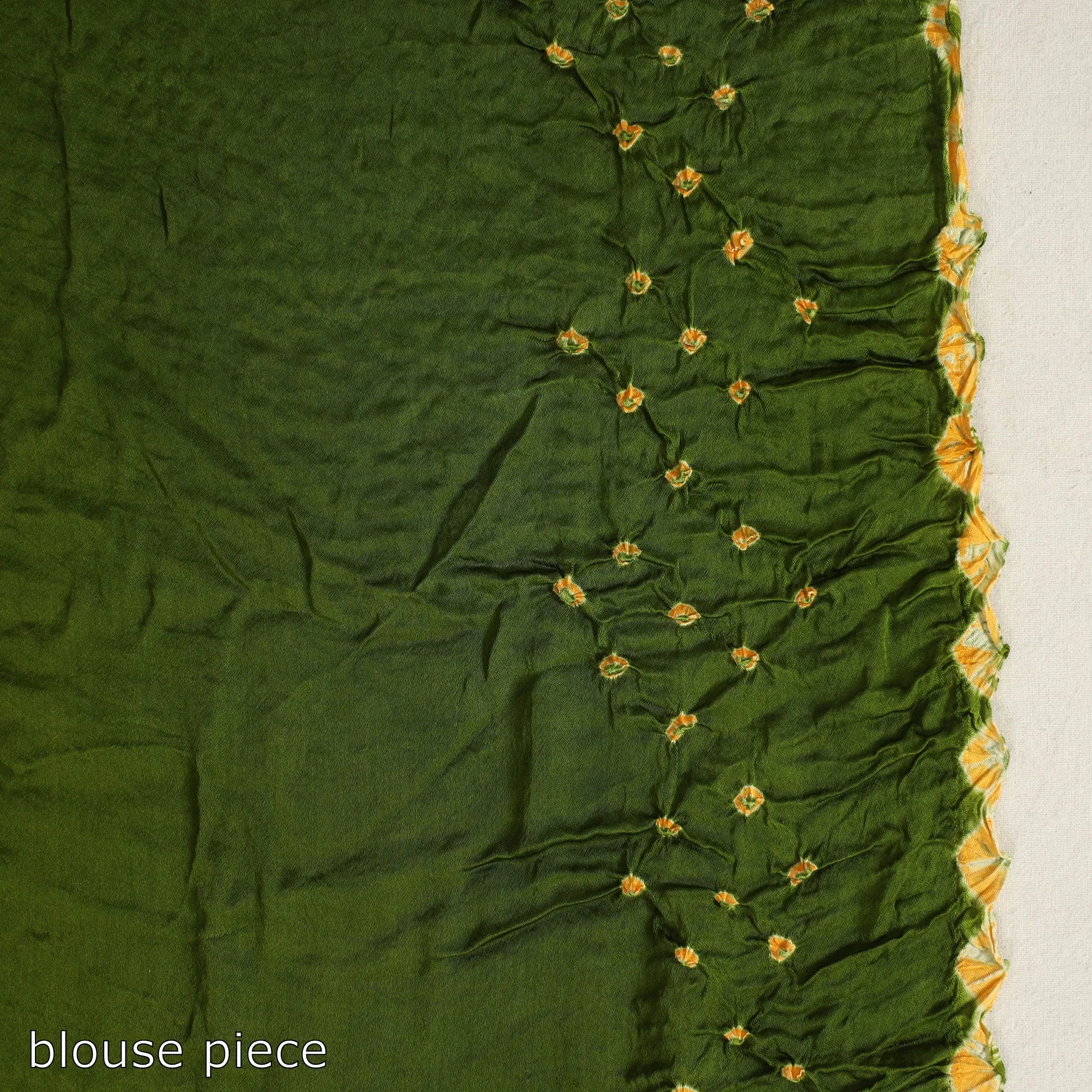 Green - Kutch Tie-Dye Modal Silk Bandhani Saree with Zari Border 62
