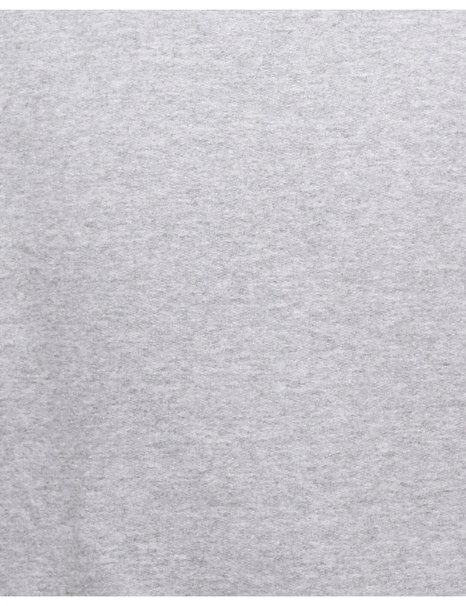 Grey Plain Round Neck Sweatshirt - M