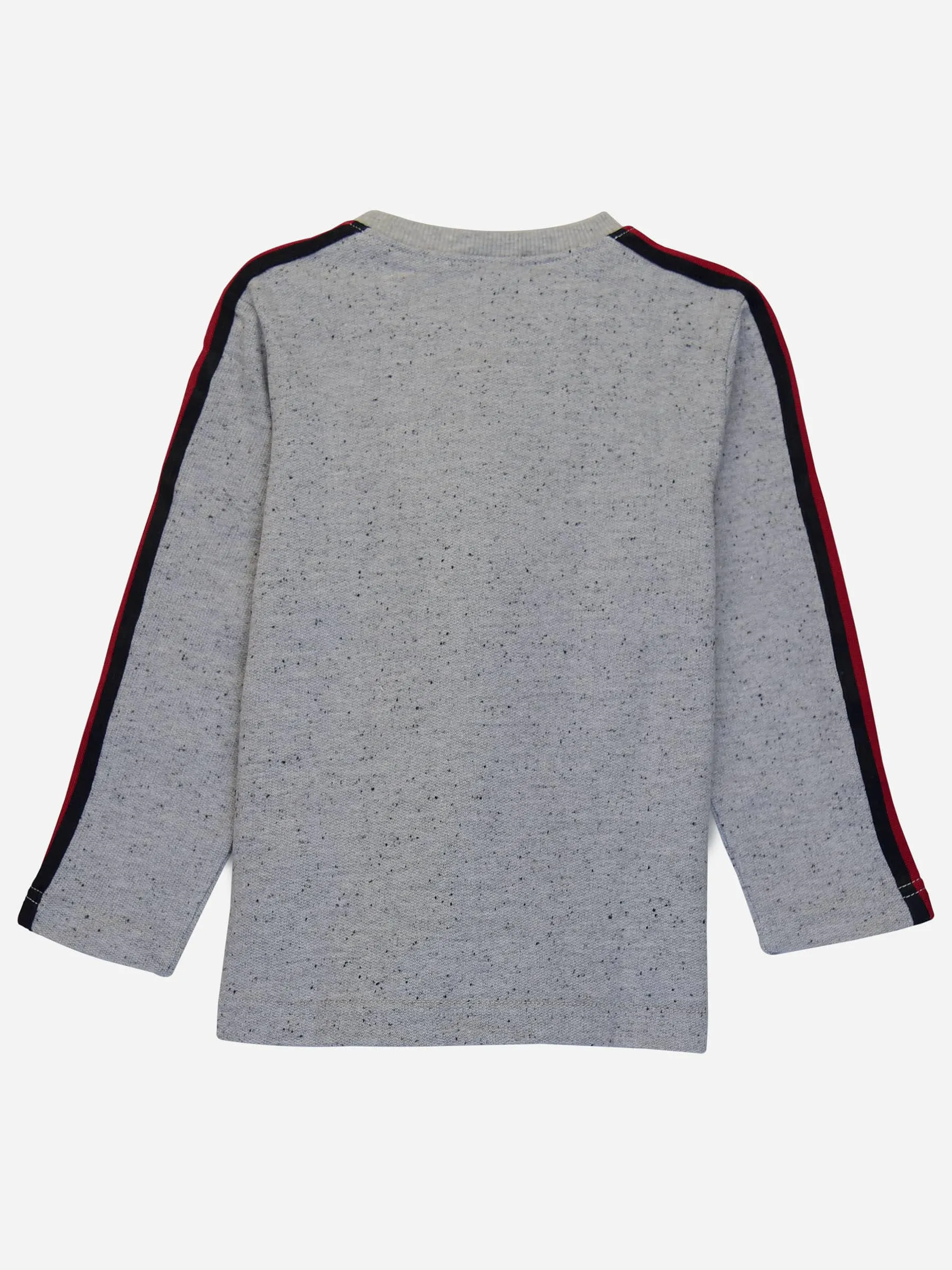 Grey Sweatshirt With Red Stripe Detailing