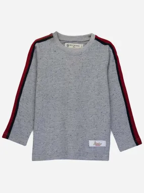 Grey Sweatshirt With Red Stripe Detailing