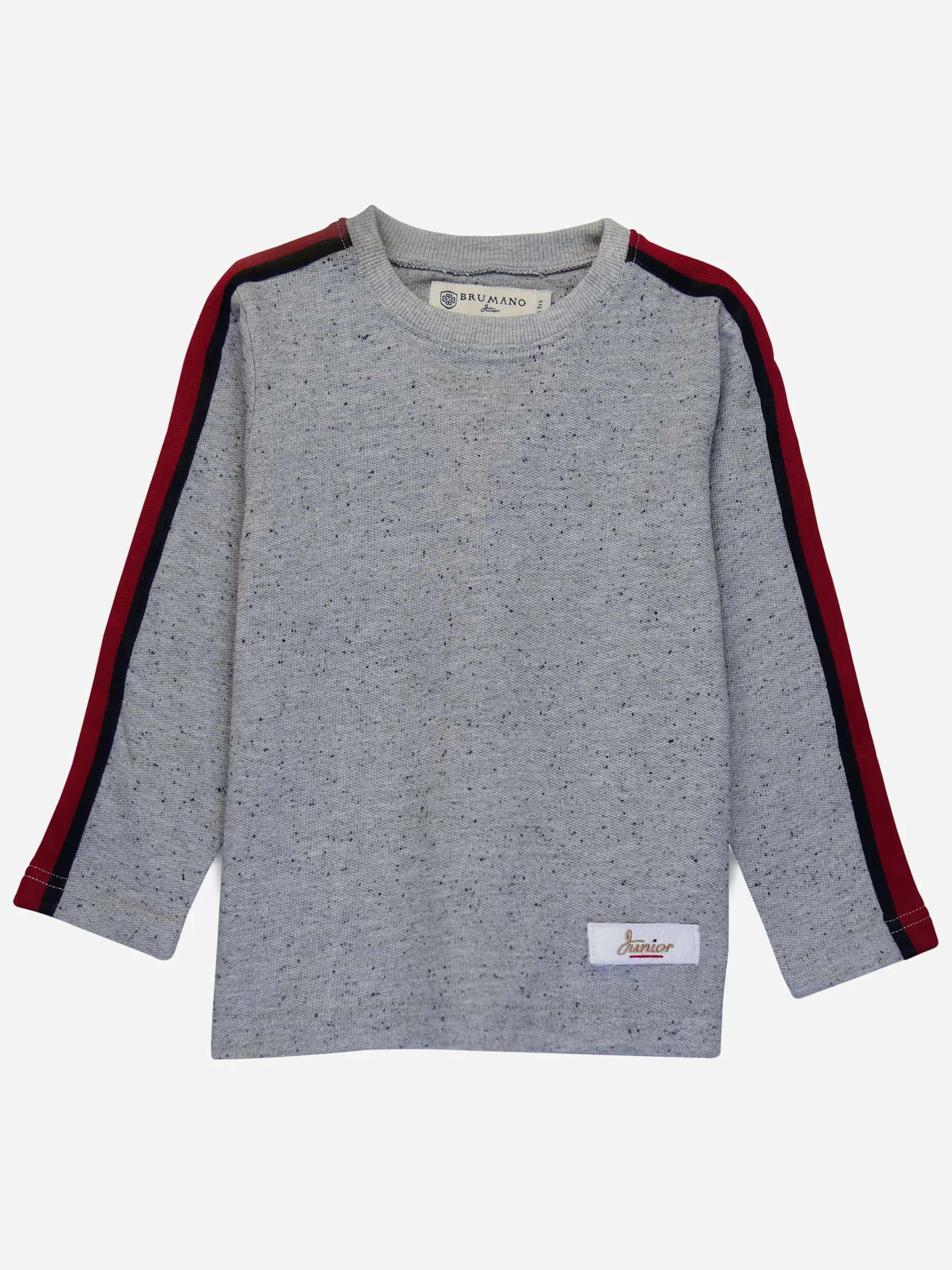 Grey Sweatshirt With Red Stripe Detailing