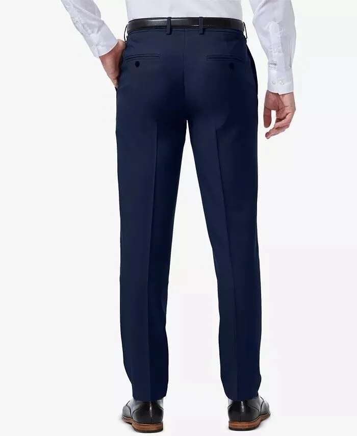 HAGGAR Mens Slim fit Dress Pants 32 / 30 Blue Solid