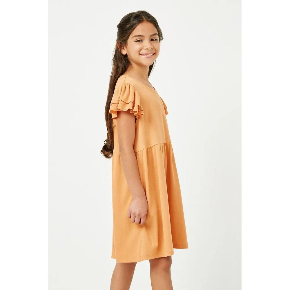 Hayden Los Angeles Ruffle Sleeve Ribbed Knit Dress