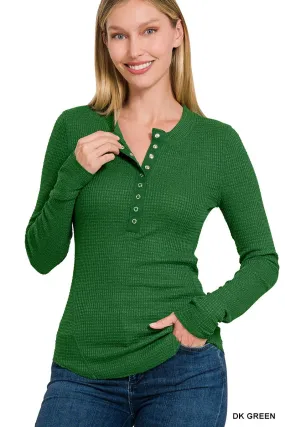Holiday Green Waffle Knit