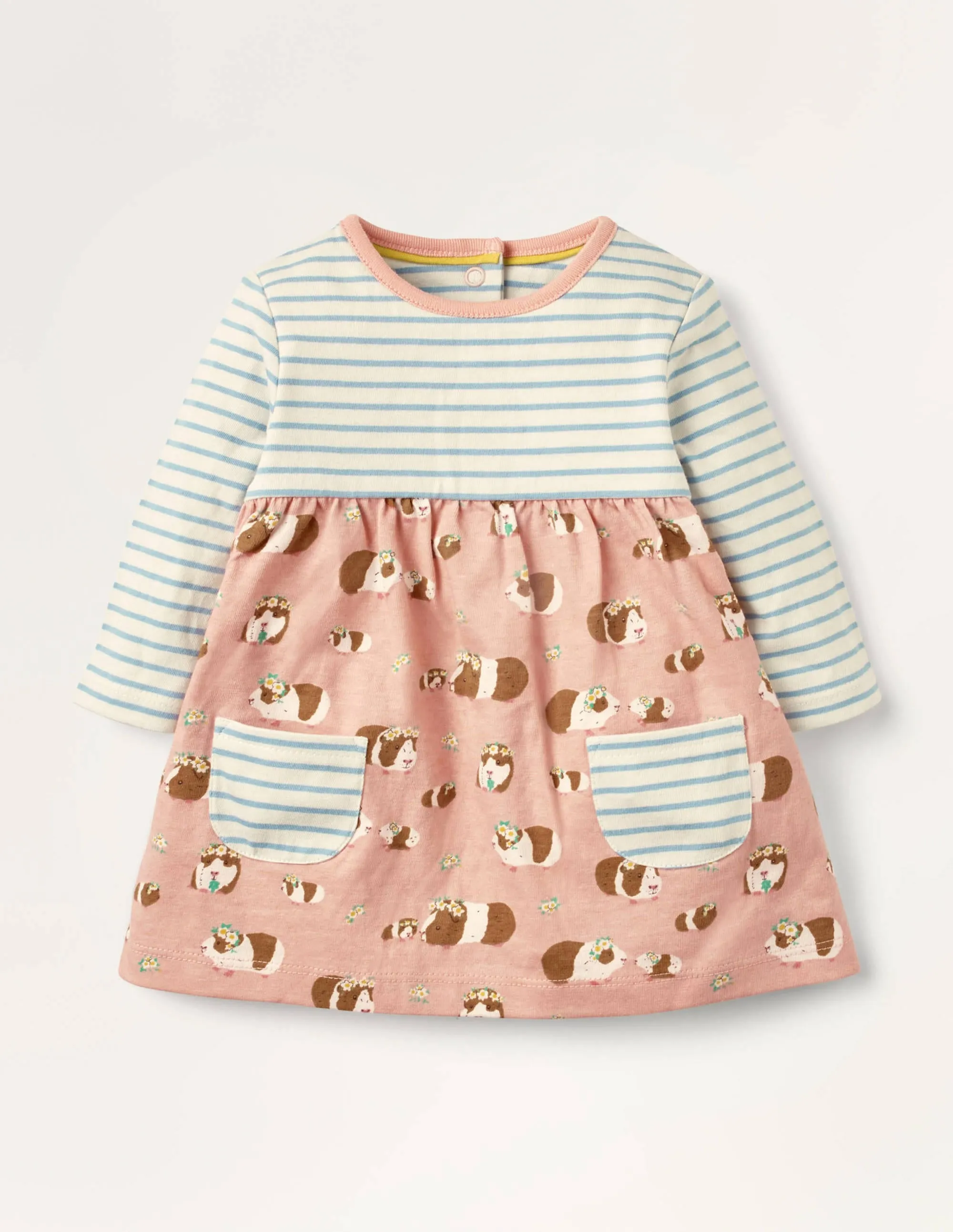 Jersey Hotchpotch Dress-Chalky Pink Baby Guinea