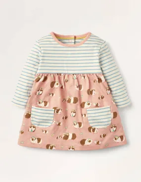 Jersey Hotchpotch Dress-Chalky Pink Baby Guinea