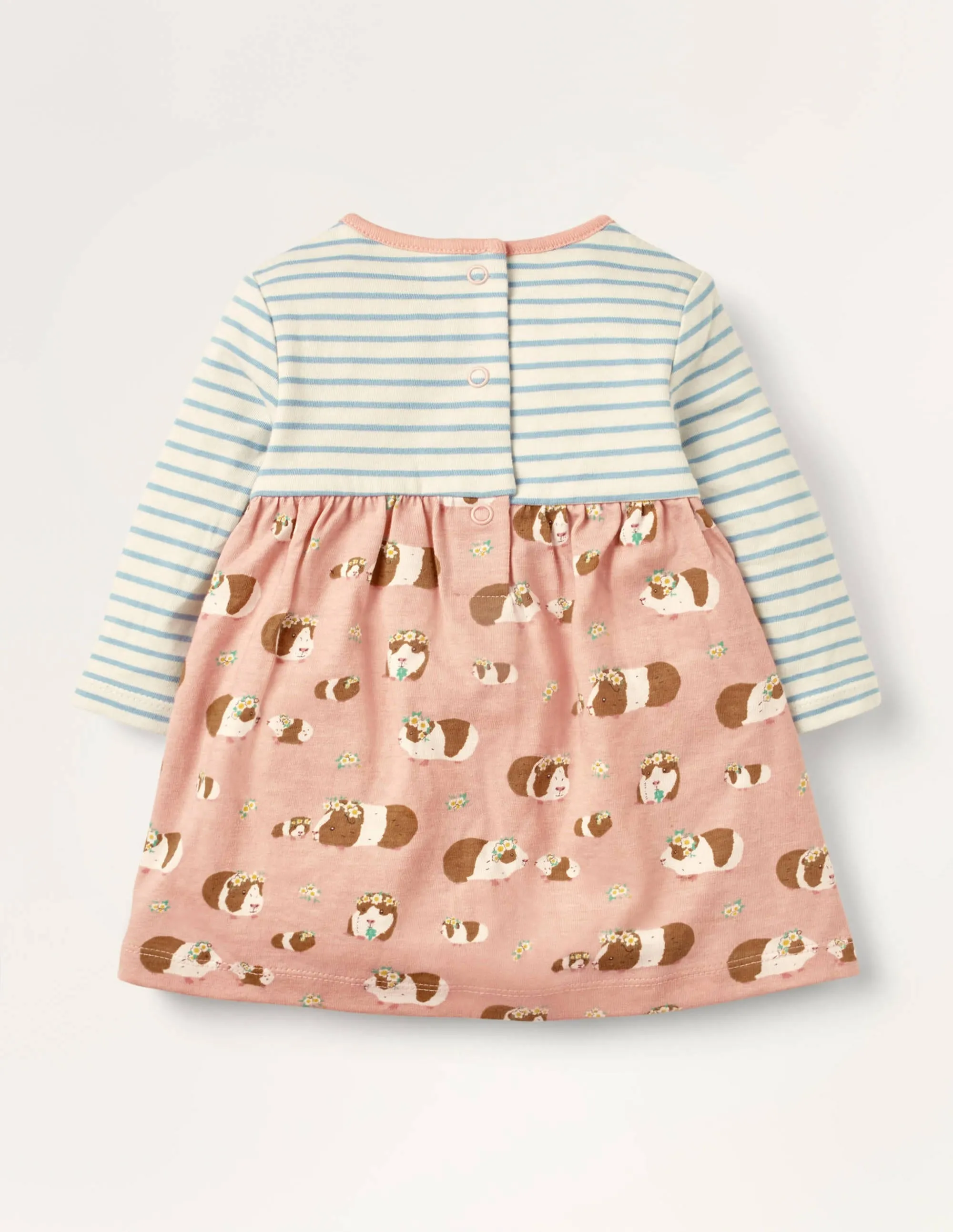 Jersey Hotchpotch Dress-Chalky Pink Baby Guinea