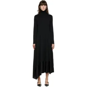 Jil Sander Black Asymmetric Hem Dress