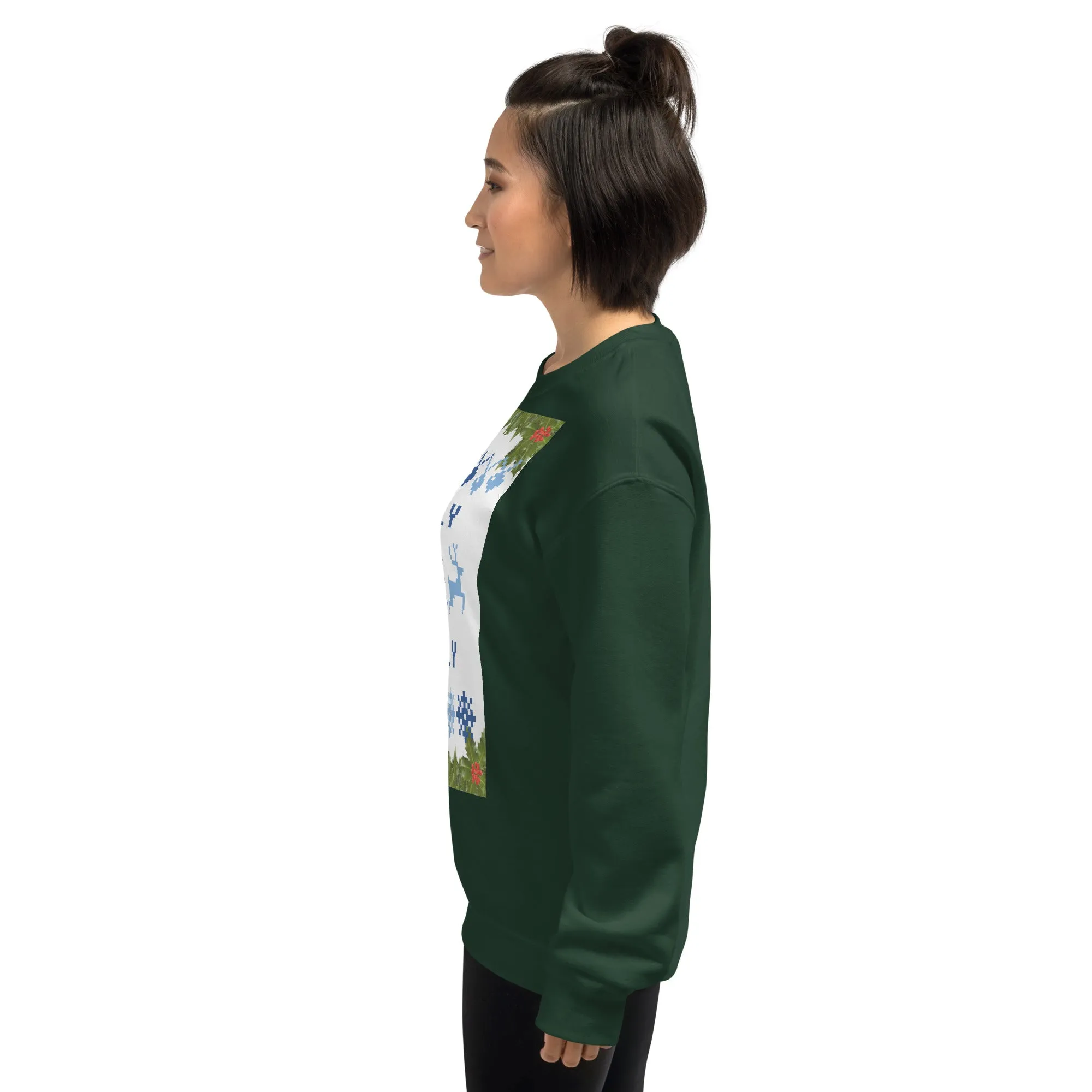 Jolly Holly Sweatshirt Christmas (Glamourange Christmas Sweatshirt Womens)