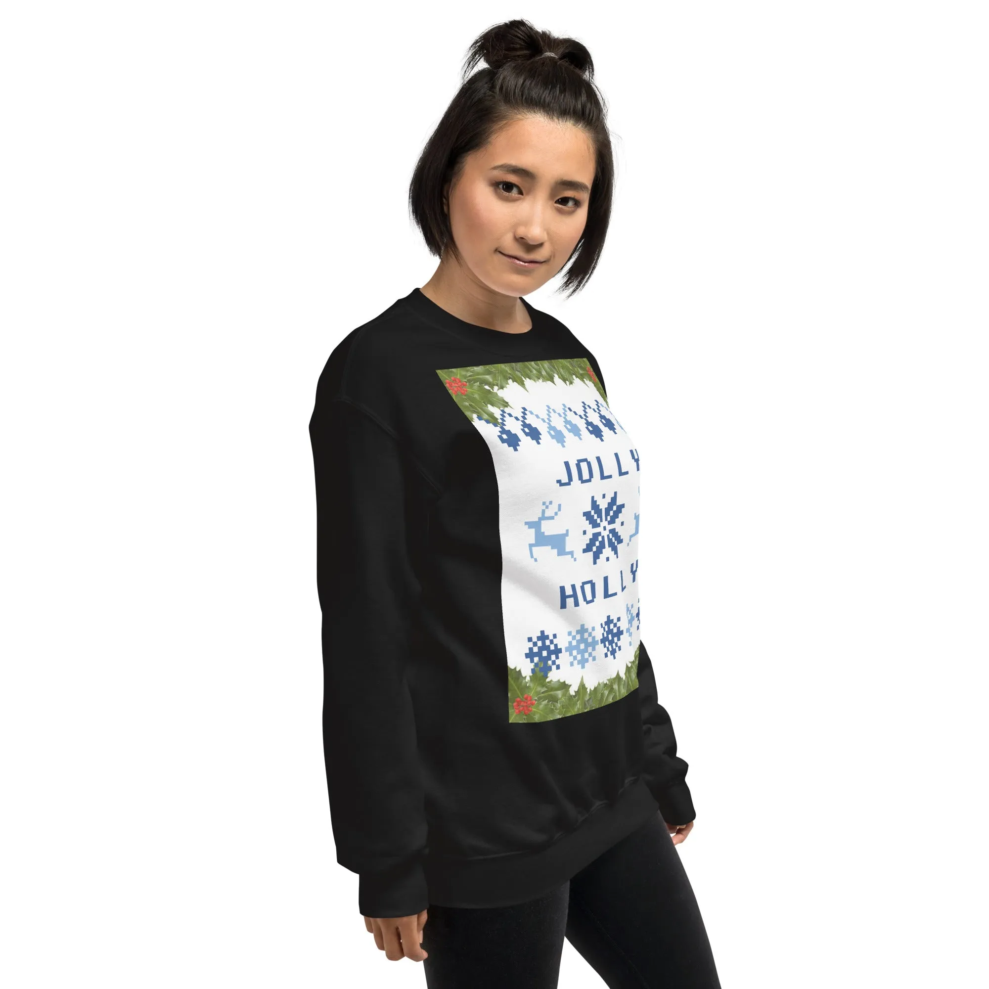 Jolly Holly Sweatshirt Christmas (Glamourange Christmas Sweatshirt Womens)