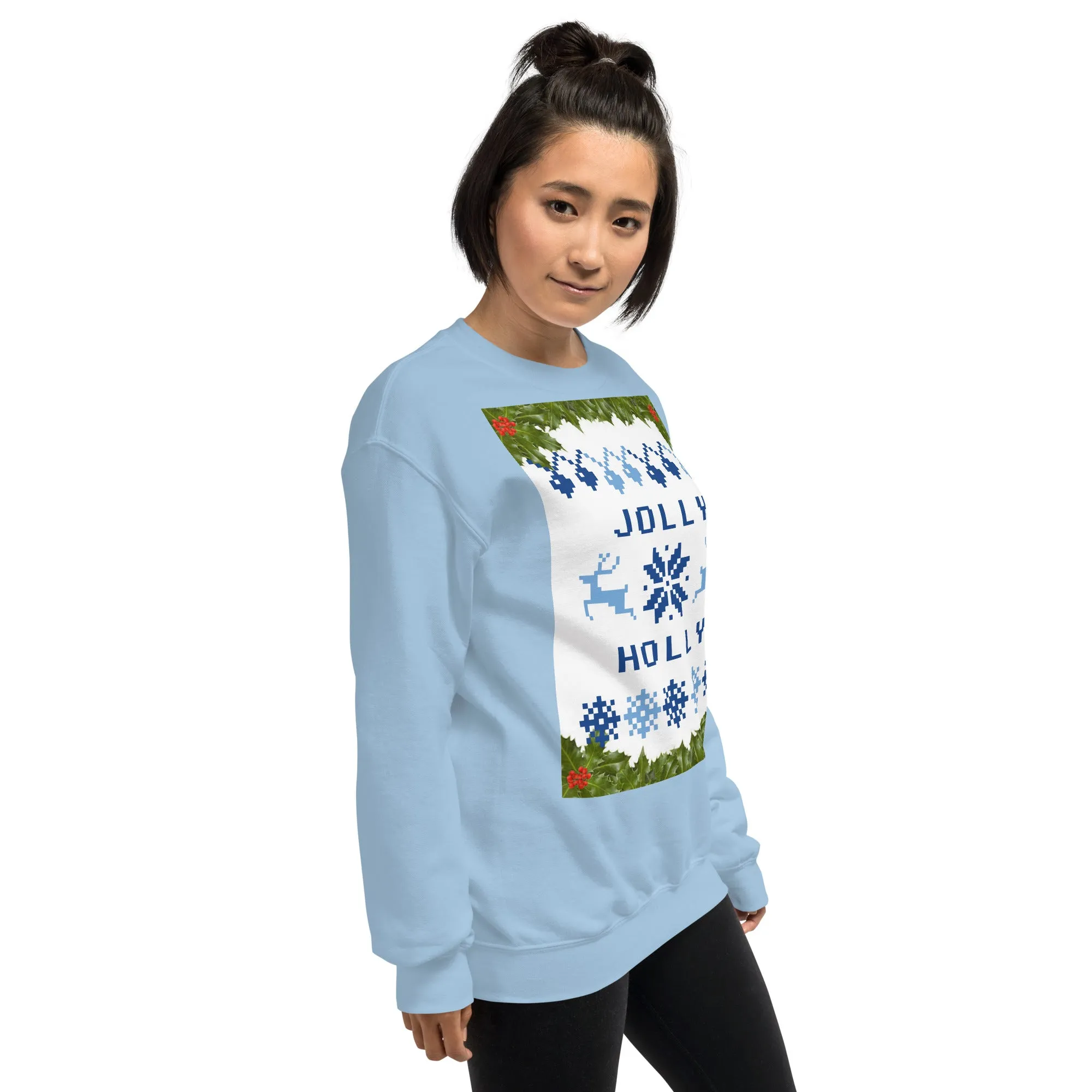 Jolly Holly Sweatshirt Christmas (Glamourange Christmas Sweatshirt Womens)