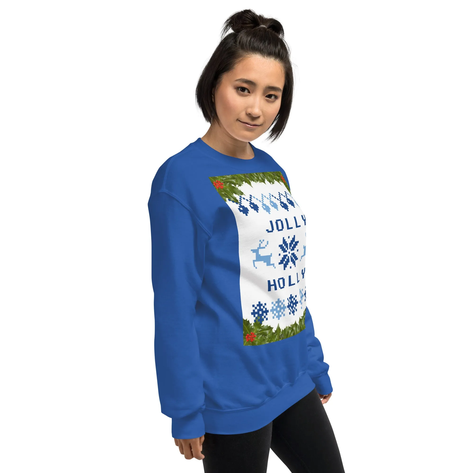 Jolly Holly Sweatshirt Christmas (Glamourange Christmas Sweatshirt Womens)