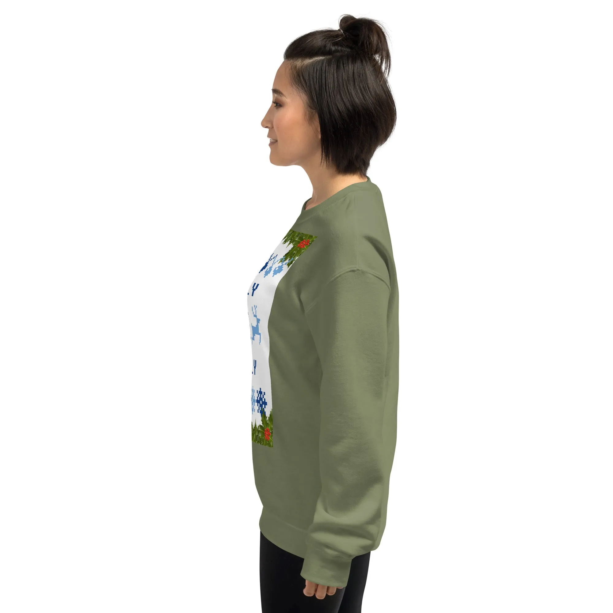 Jolly Holly Sweatshirt Christmas (Glamourange Christmas Sweatshirt Womens)