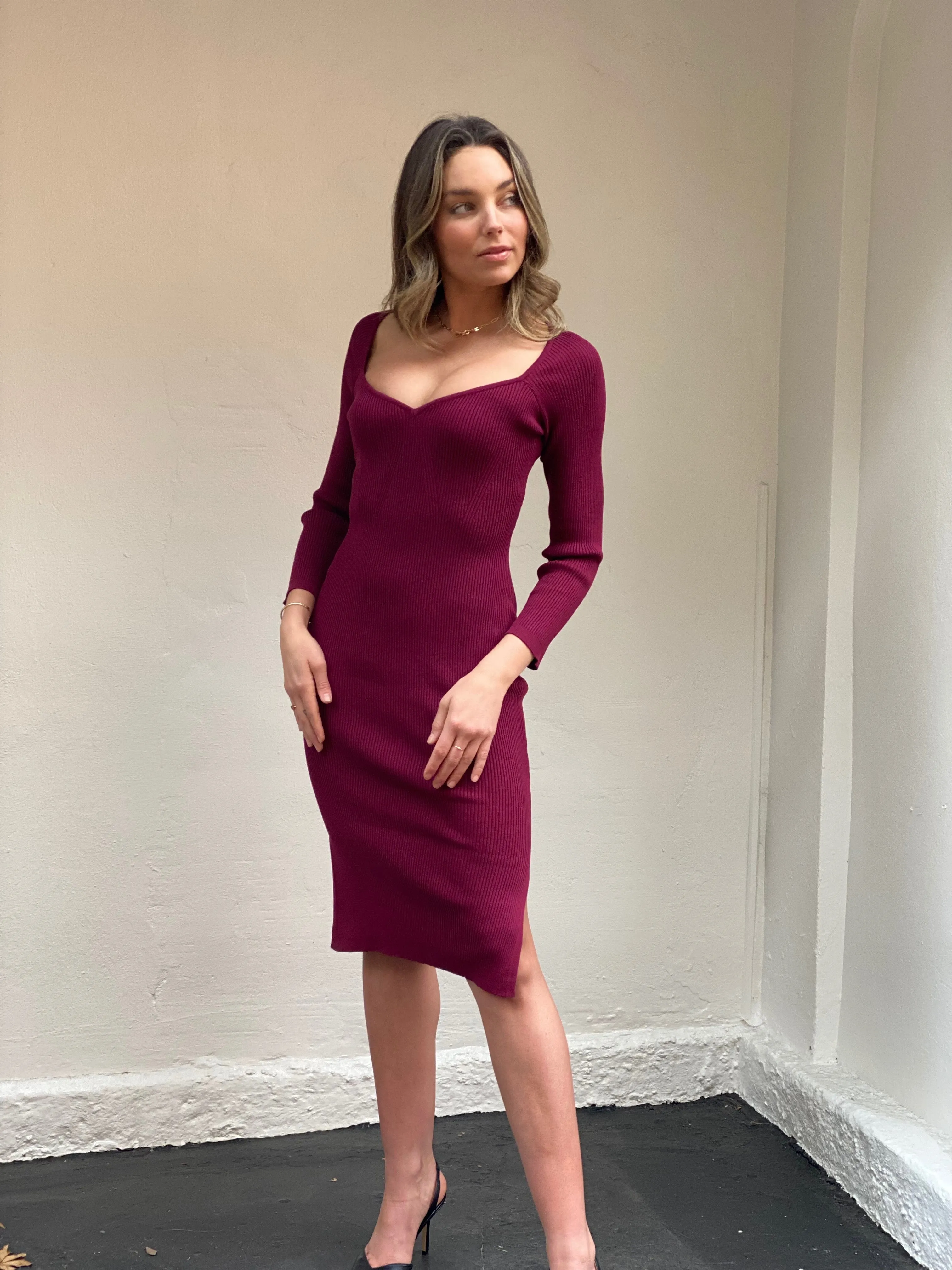 K02106SS Square Neck Knit Dress (Pack) SALE