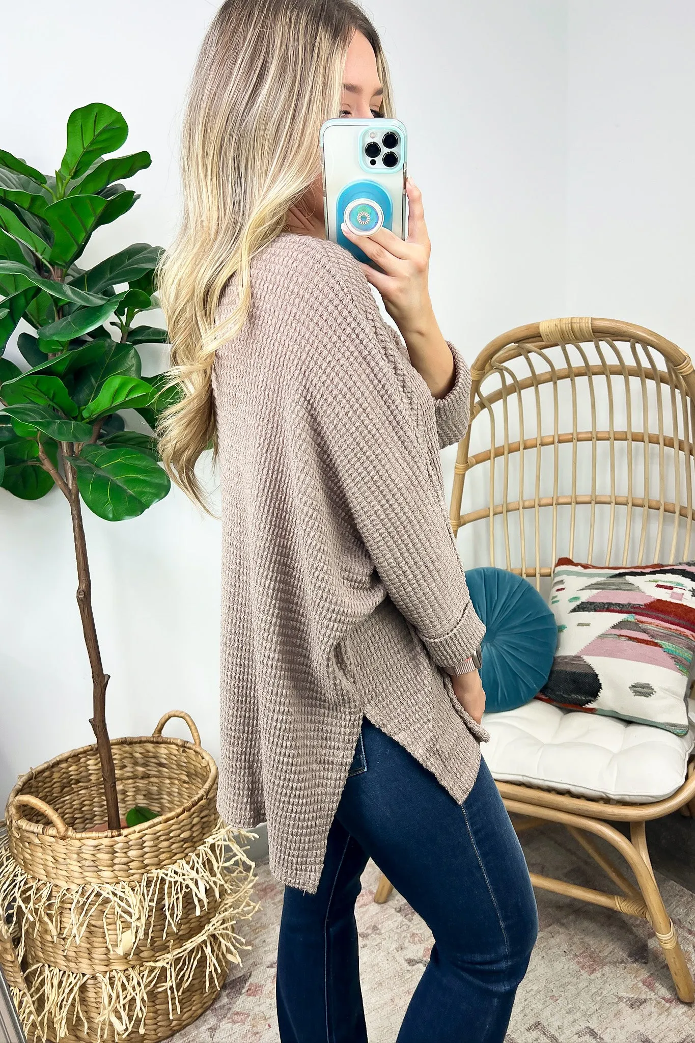 Kaylum Batwing Waffle Knit Top - BACK IN STOCK