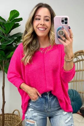 Kaylum Batwing Waffle Knit Top - BACK IN STOCK
