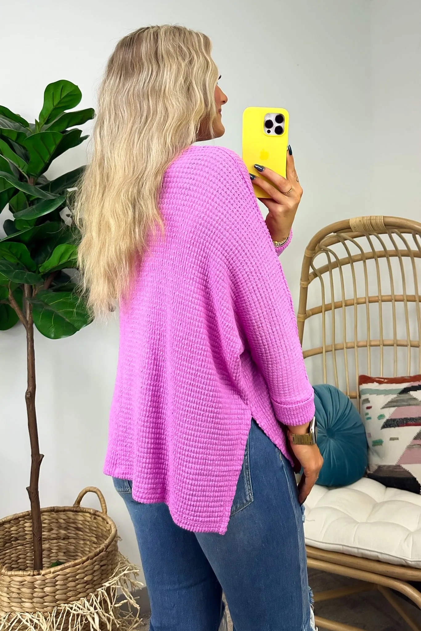 Kaylum Batwing Waffle Knit Top - BACK IN STOCK