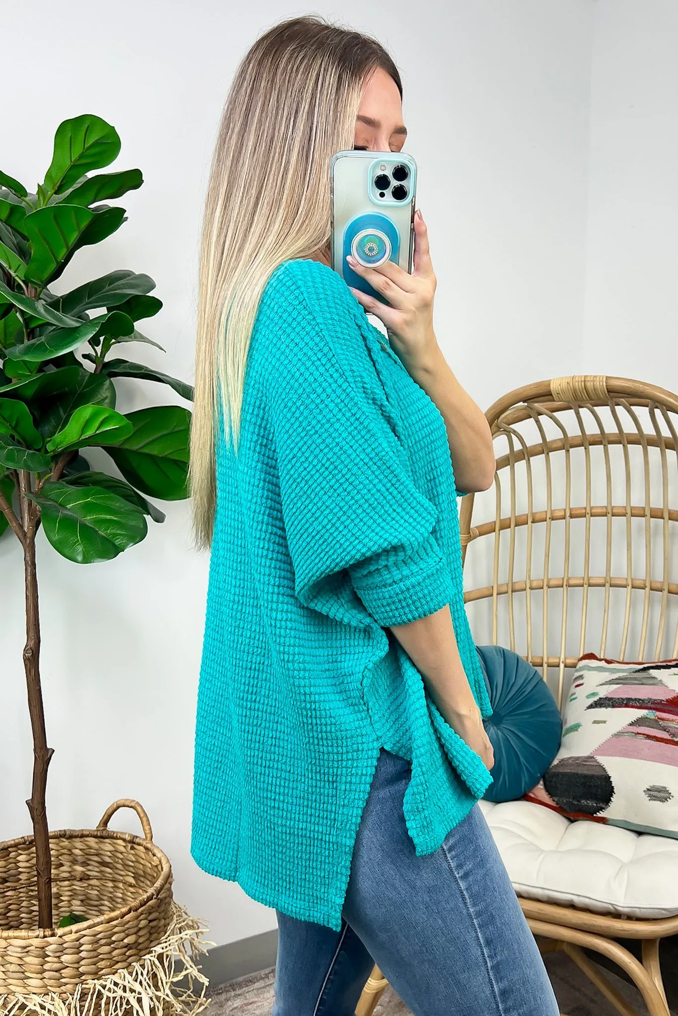 Kaylum Batwing Waffle Knit Top - BACK IN STOCK