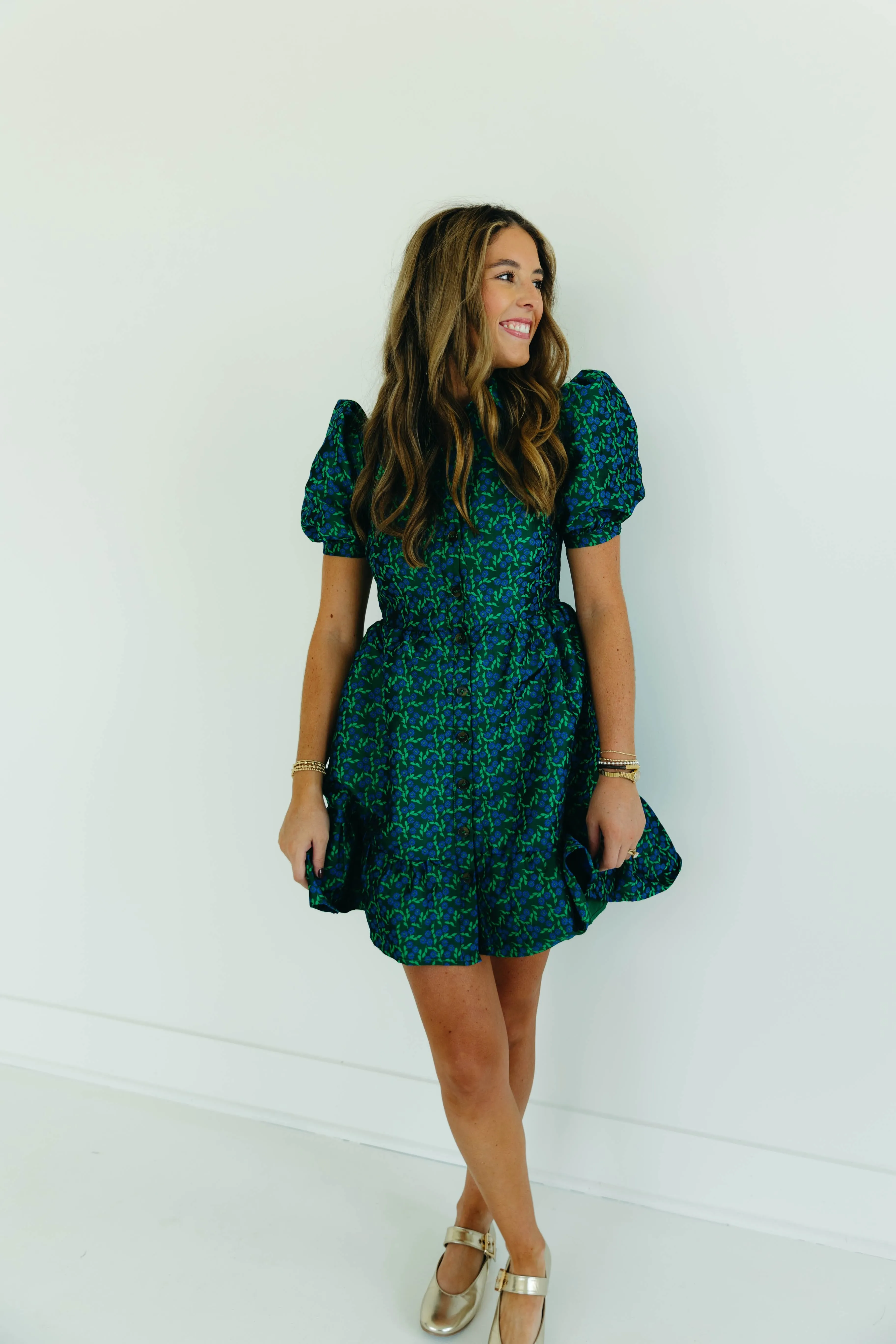Kenzie Mini Dress - Green/Blue