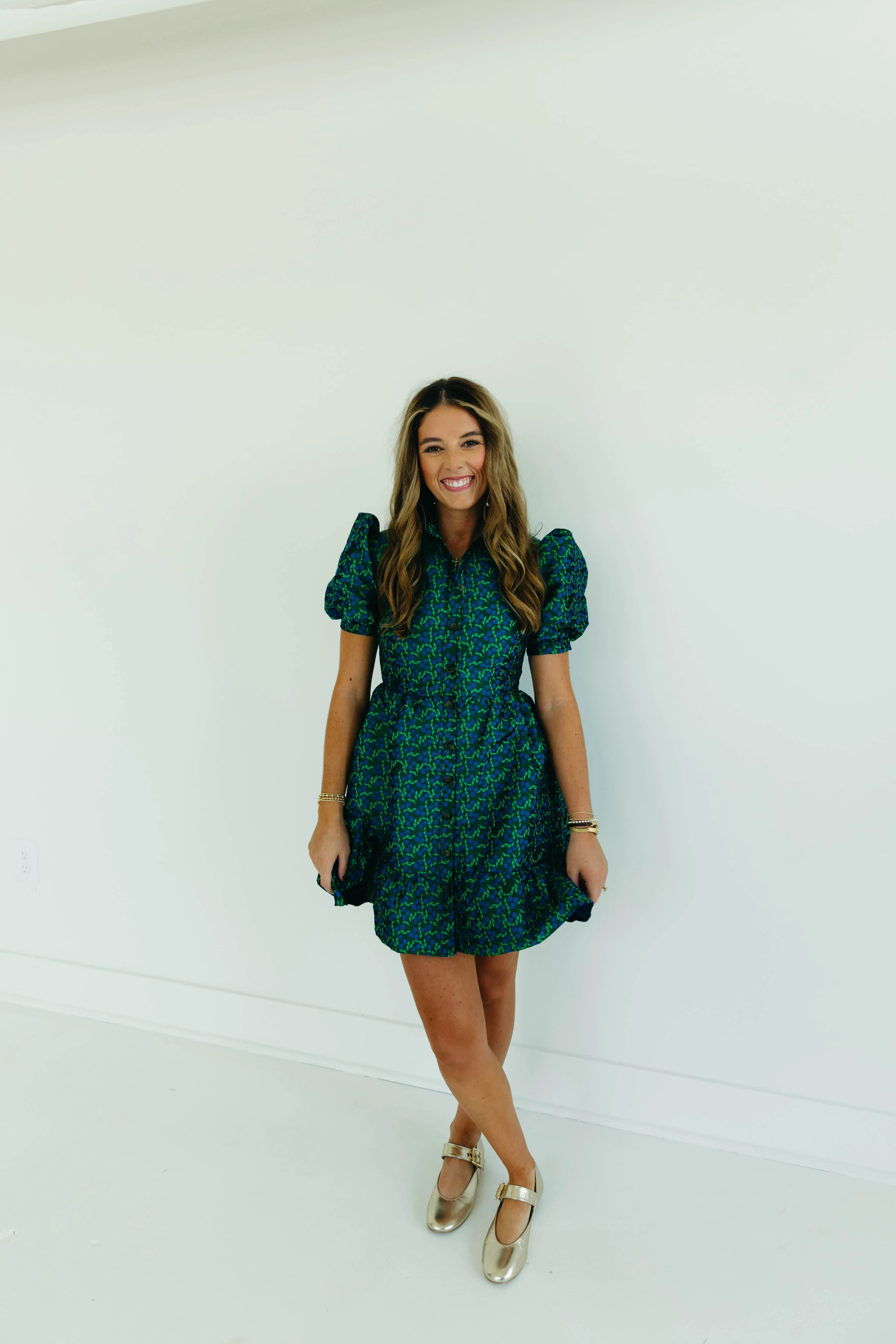 Kenzie Mini Dress - Green/Blue