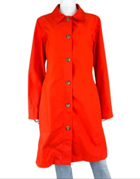 LANDS' END Orange Trench Coat Size M