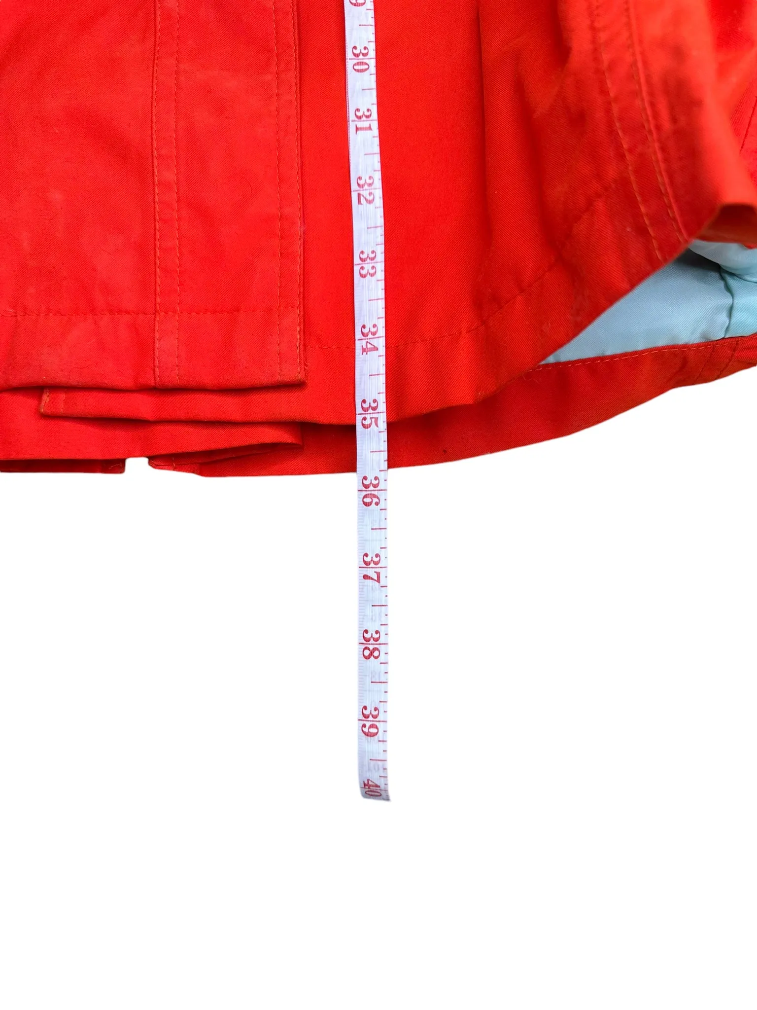 LANDS' END Orange Trench Coat Size M