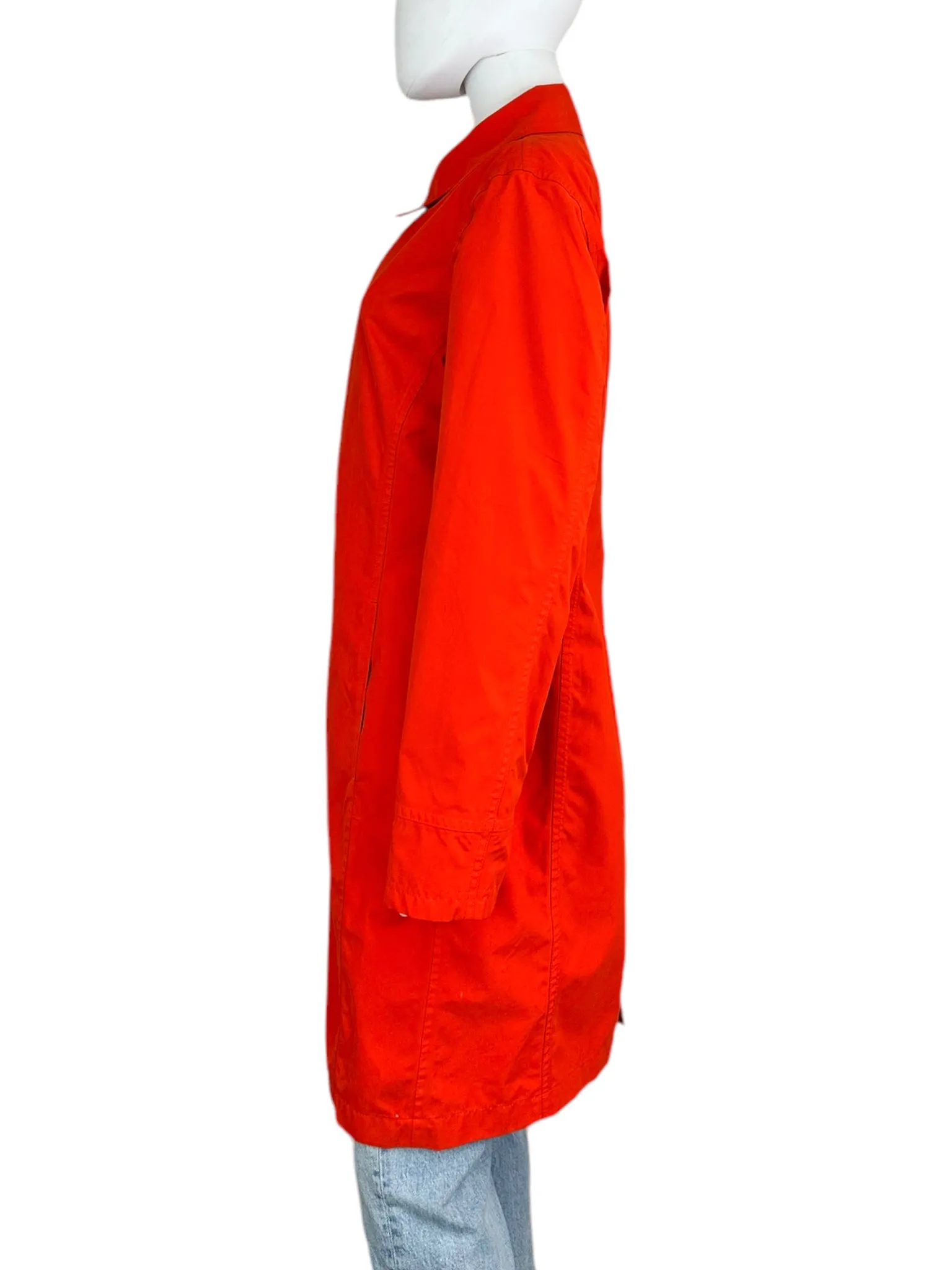 LANDS' END Orange Trench Coat Size M