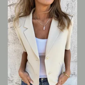 Lapel Collar Half Sleeve Blazer