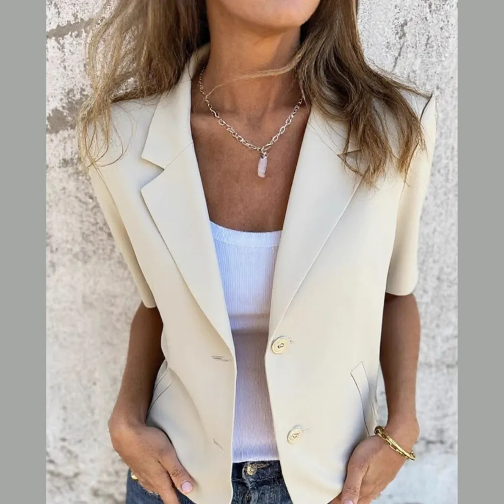 Lapel Collar Half Sleeve Blazer