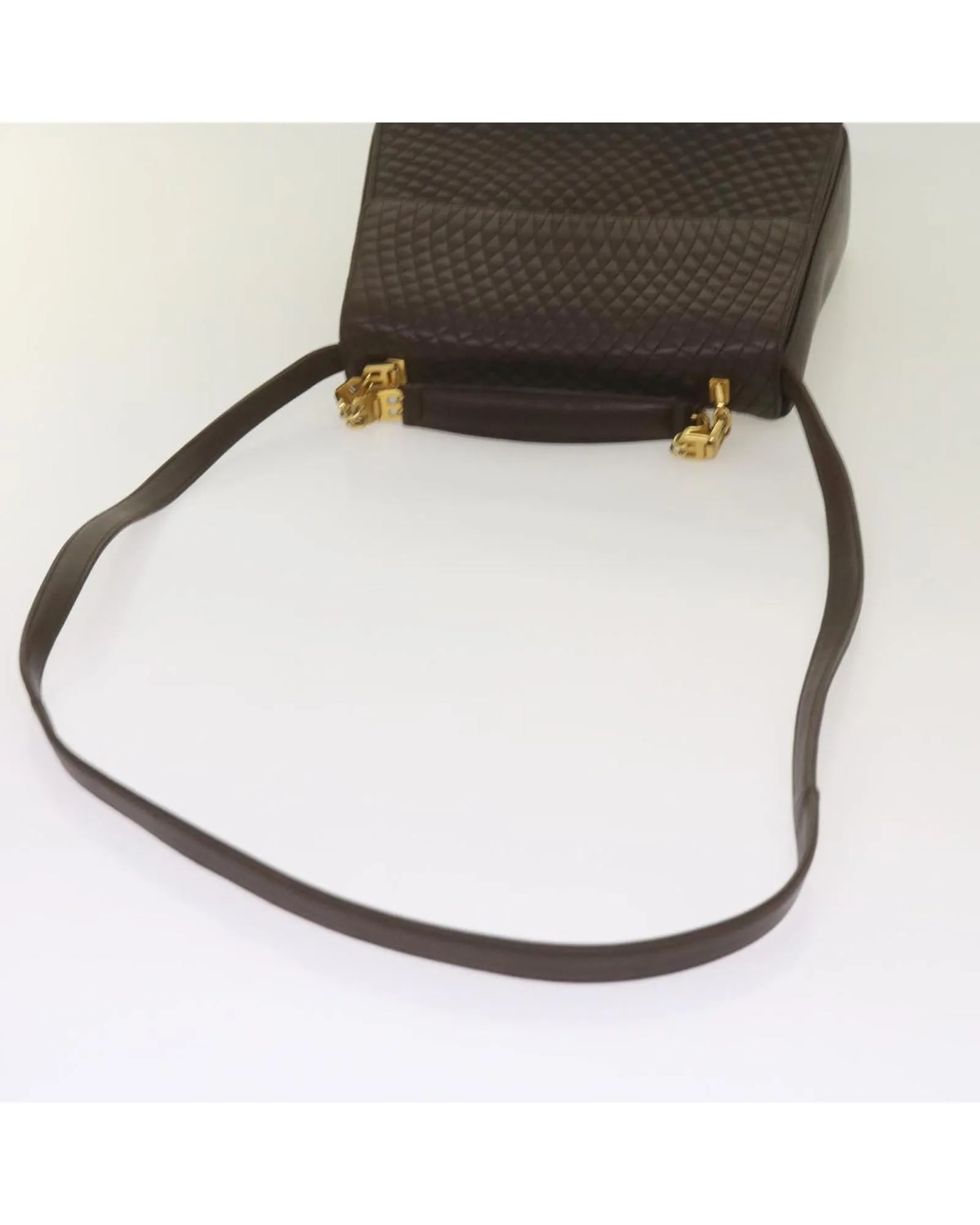 Leather 2-Way Hand Bag in Dark Brown by BALLY