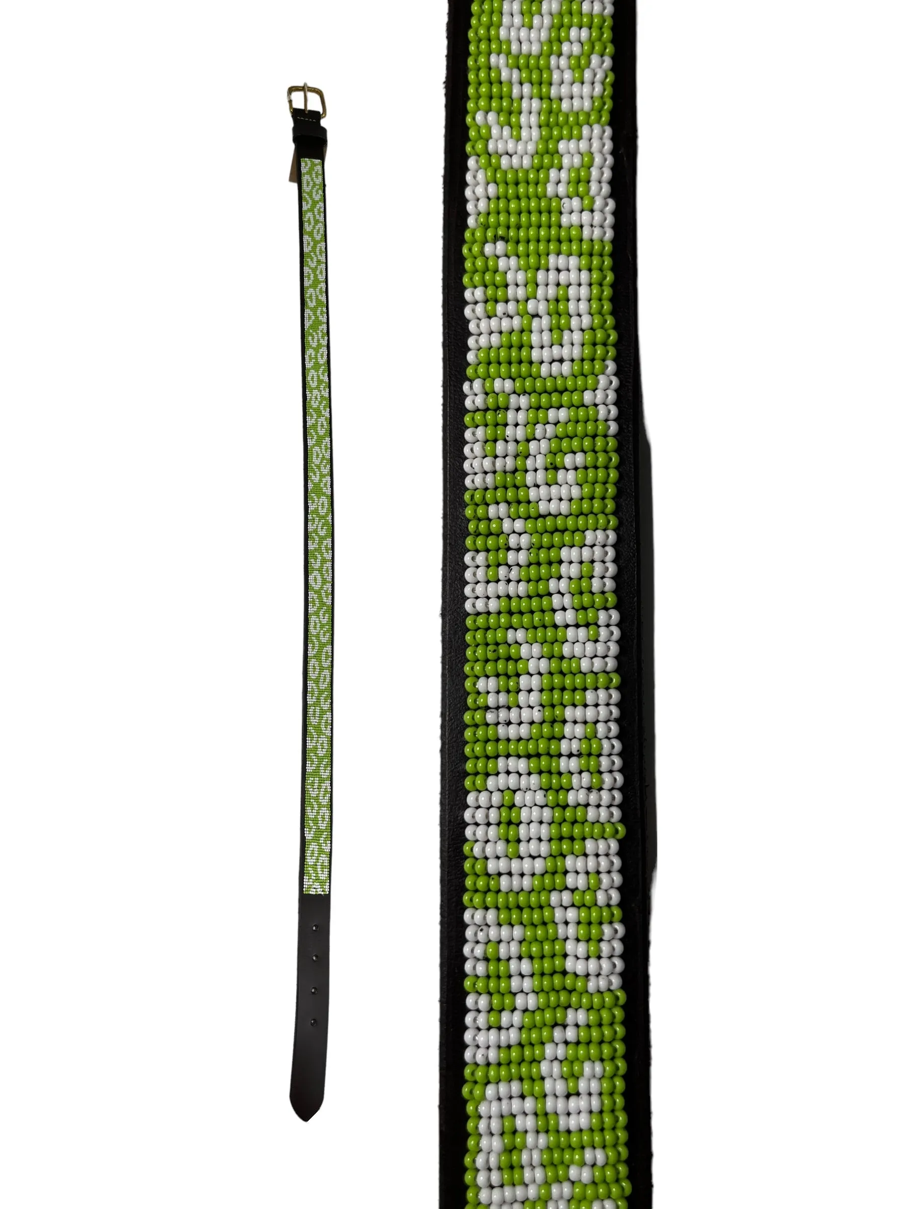 Lime Leopard Maasai Beaded Belt