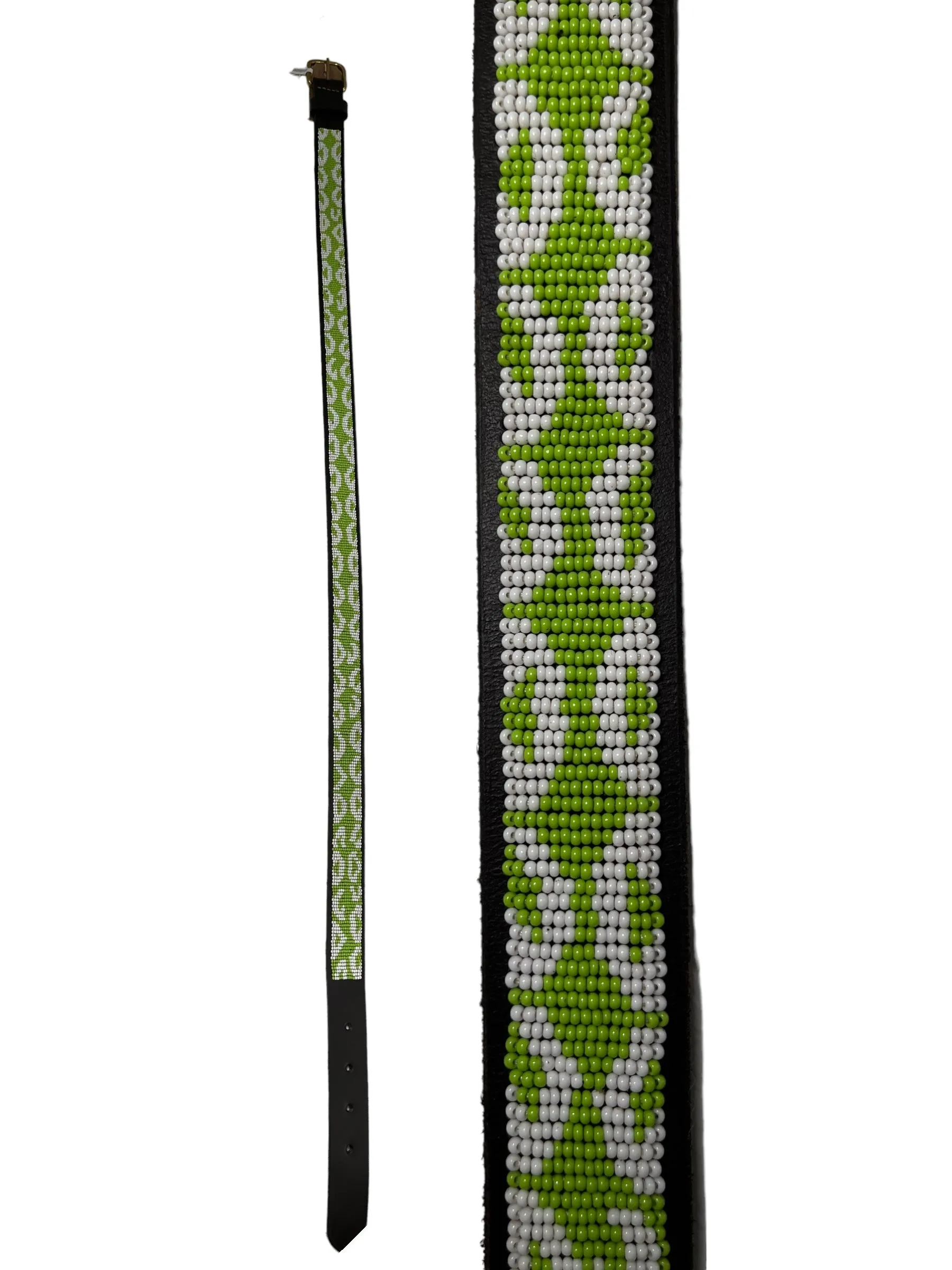 Lime Leopard Maasai Beaded Belt