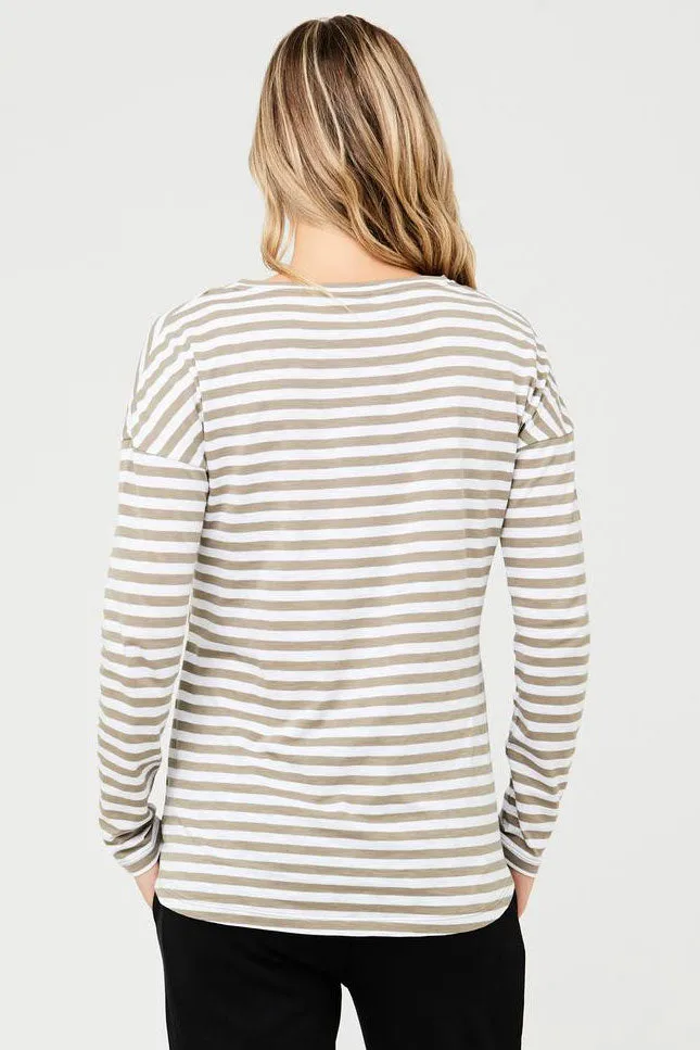 Lionel Long Sleeve Maternity Nursing Top Olive Ripe
