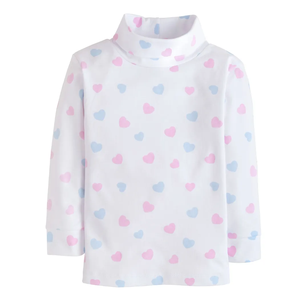 Little English Printed Turtleneck, Hearts