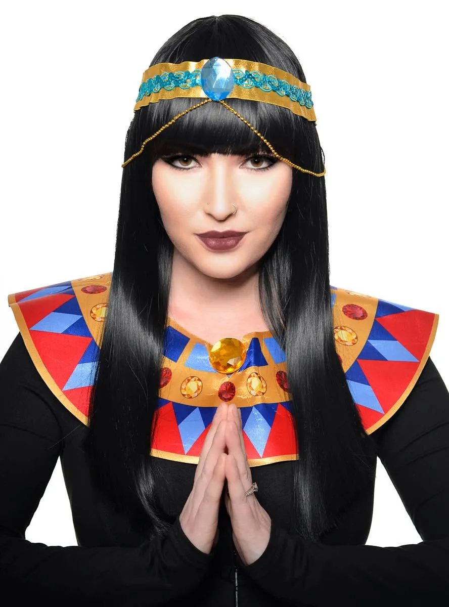 Long Black Heat Resistant Womens Fashion Wig with Fringe