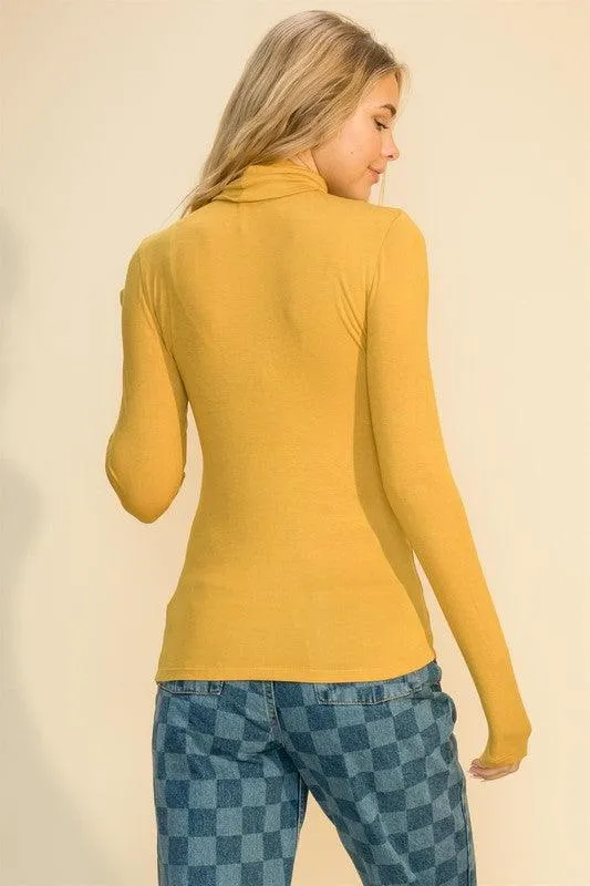 long sleeve knit turtleneck top