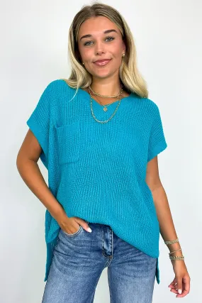 Marieka V-Neck Knit Pocket Top - FINAL SALE