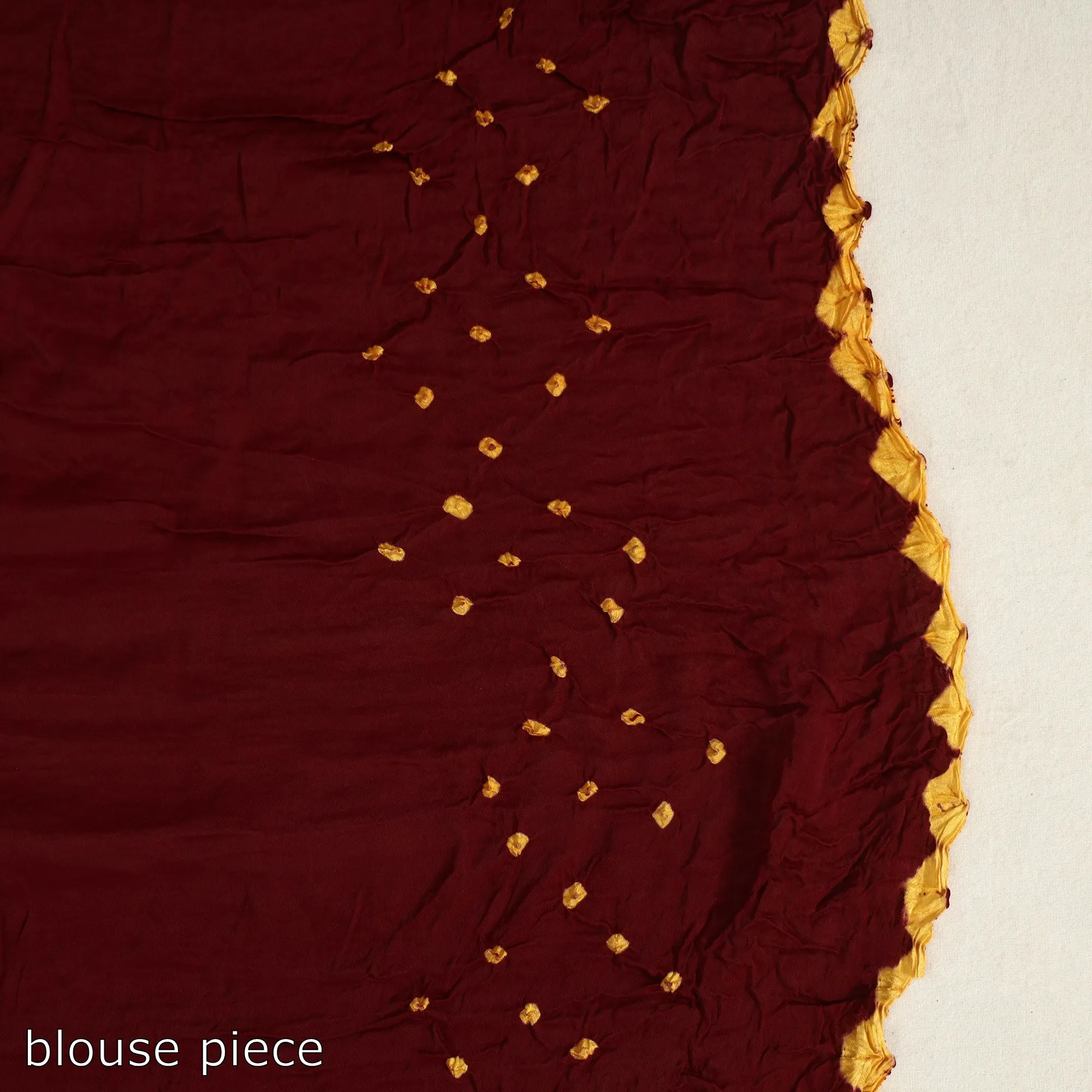 Maroon - Kutch Tie-Dye Modal Silk Bandhani Saree with Zari Border 65