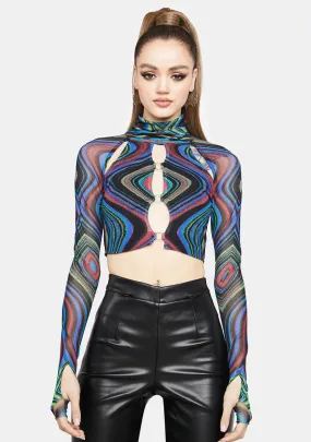 Maui Mesh Turtleneck Top