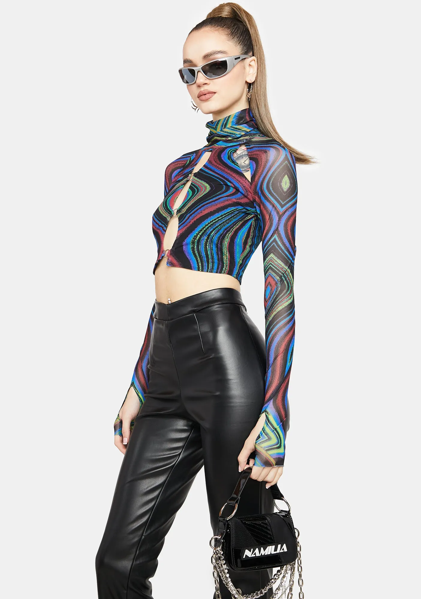 Maui Mesh Turtleneck Top